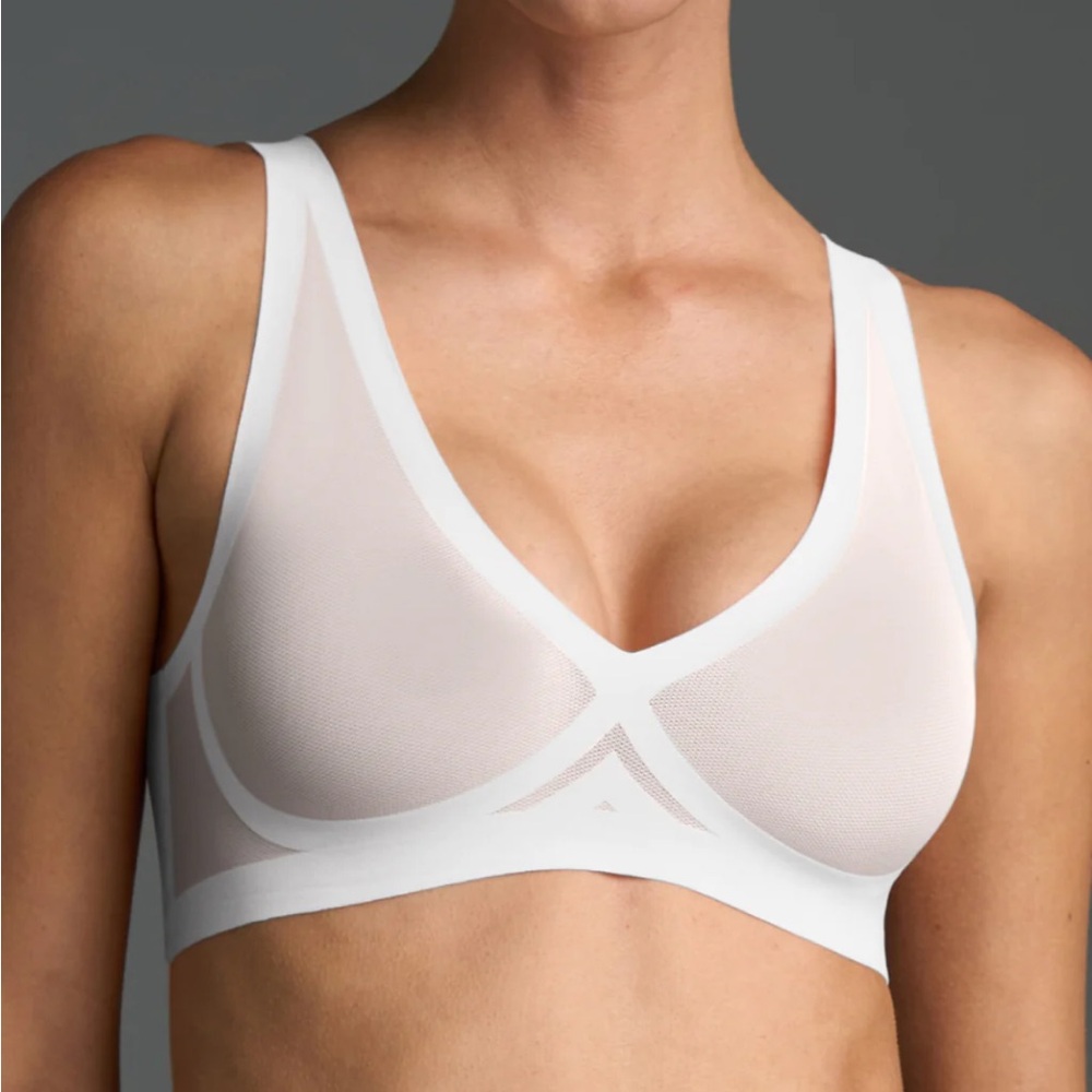 Seamless White Mesh Bralette